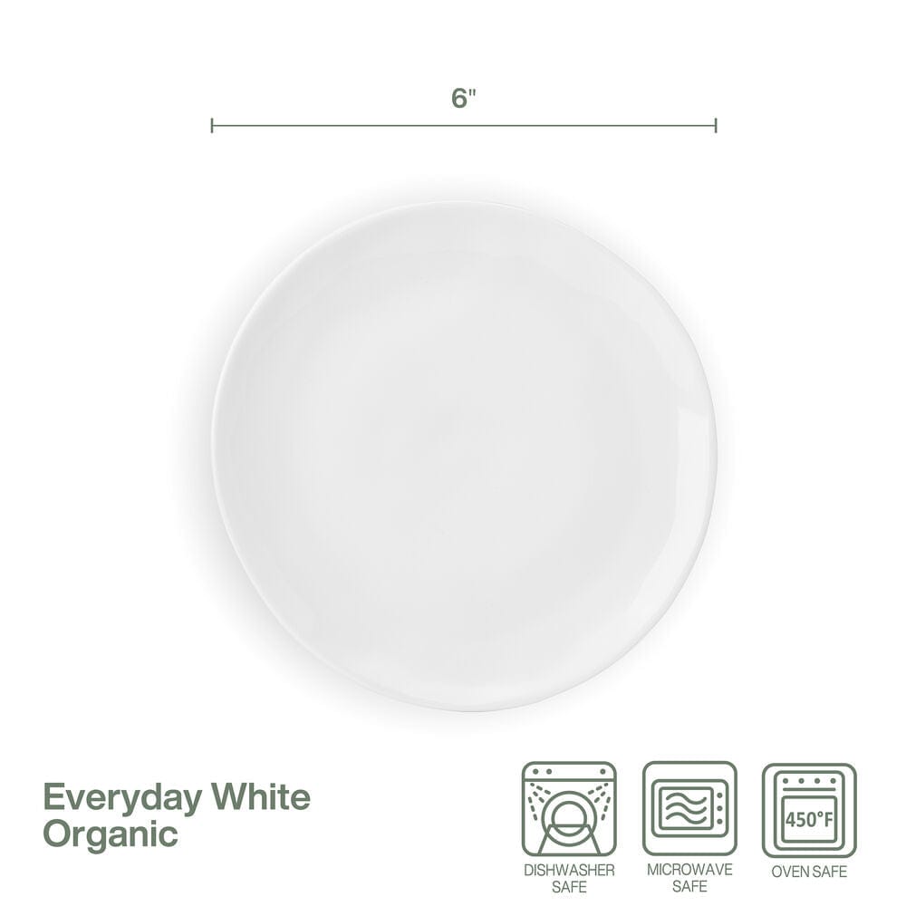 Everyday White® Organic Set of 6 Appetizer Plates