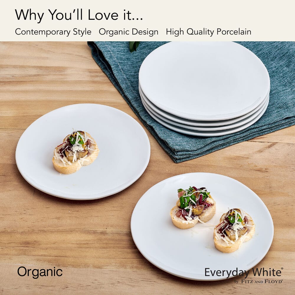 Everyday White® Organic Set of 6 Appetizer Plates