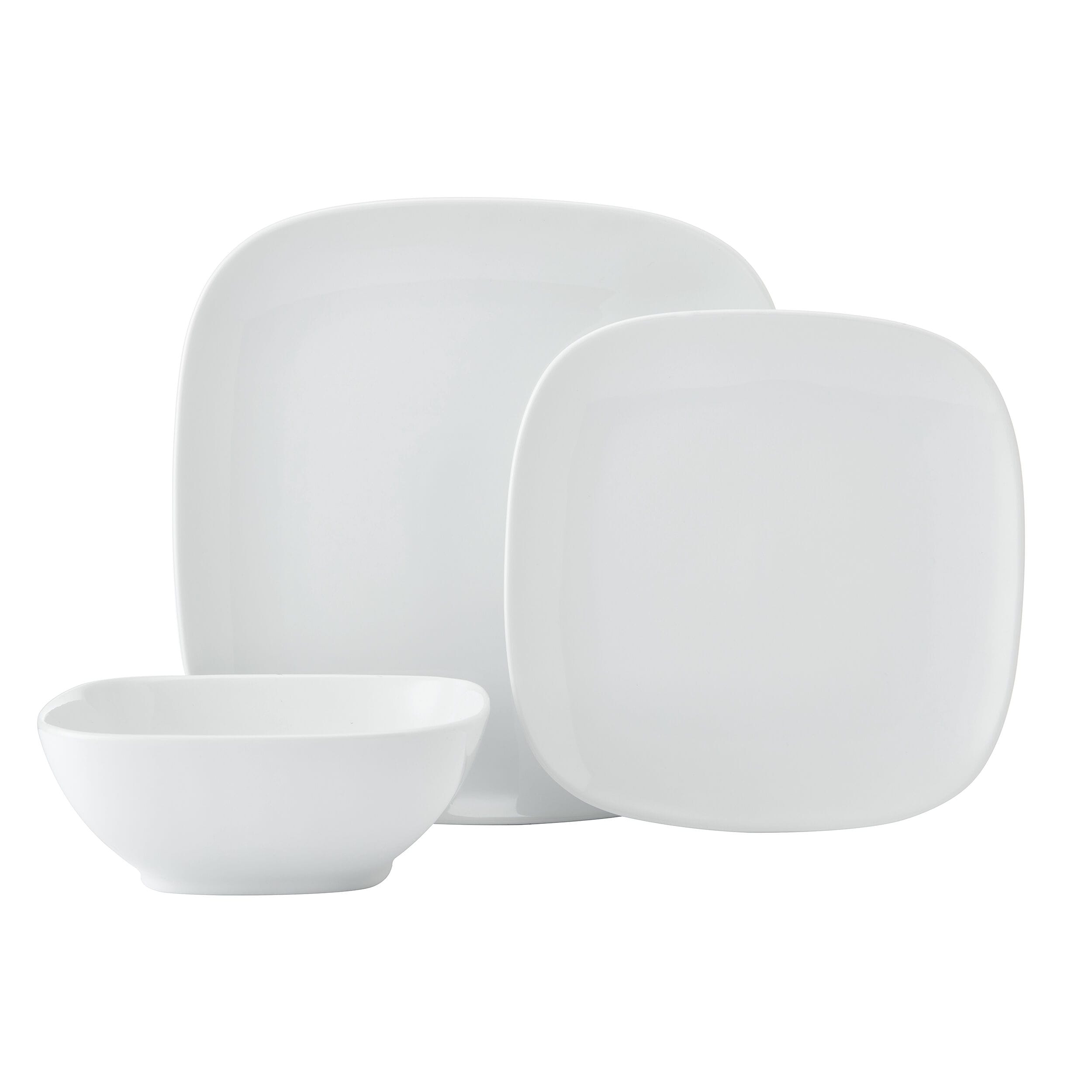 Everyday White® Square 12 Piece Dinnerware Set, Service for 4