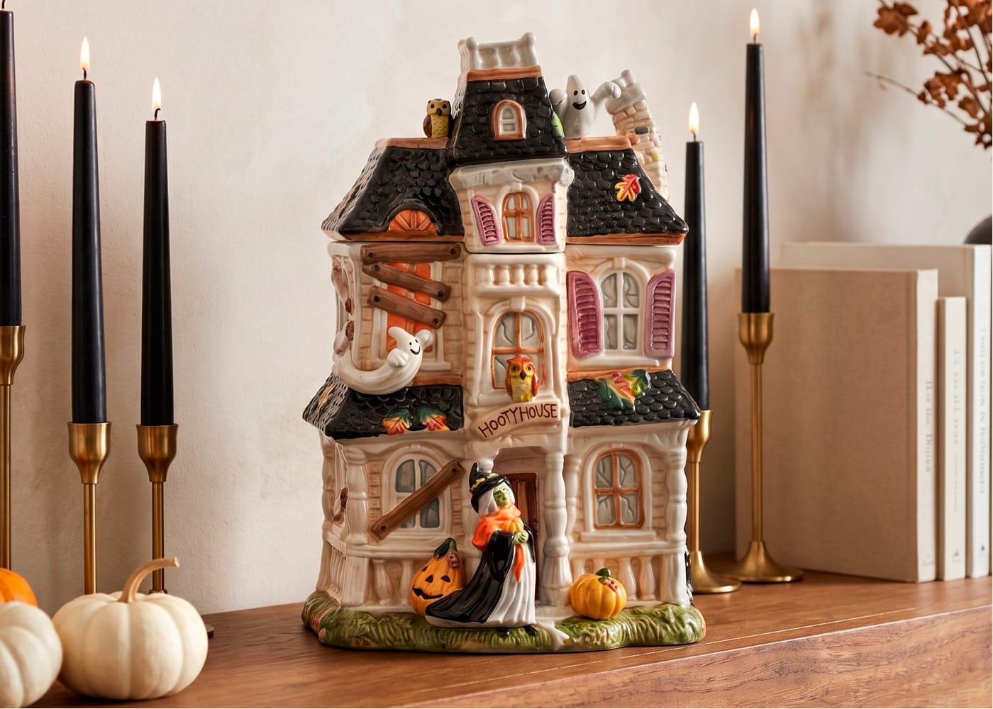 Halloween Harvest Haunted House Cookie Jar