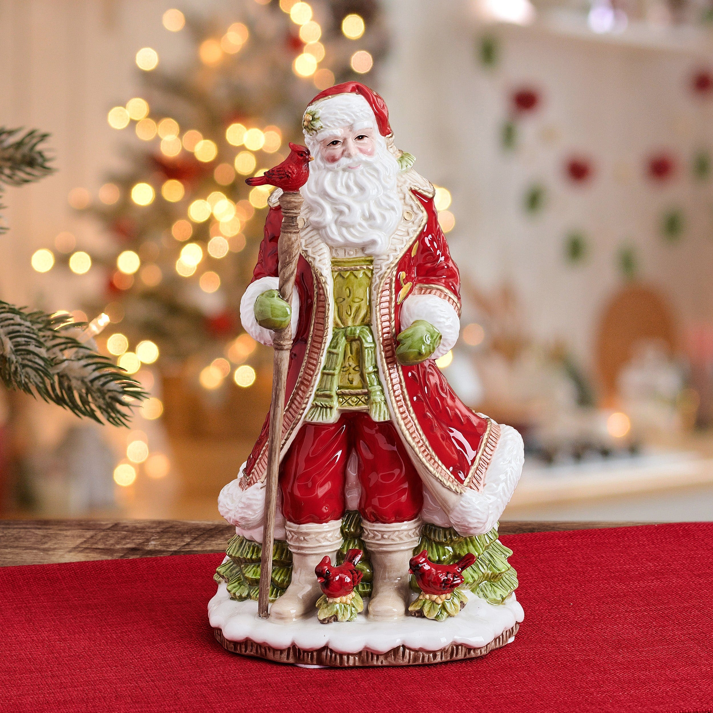 Poinsettia Holiday Musical Figurine,We Wish You a Merry Christmas, 10.25 IN