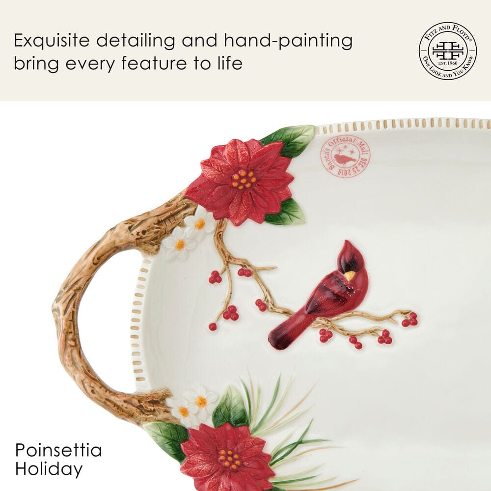 Poinsettia Holiday Serving Platter