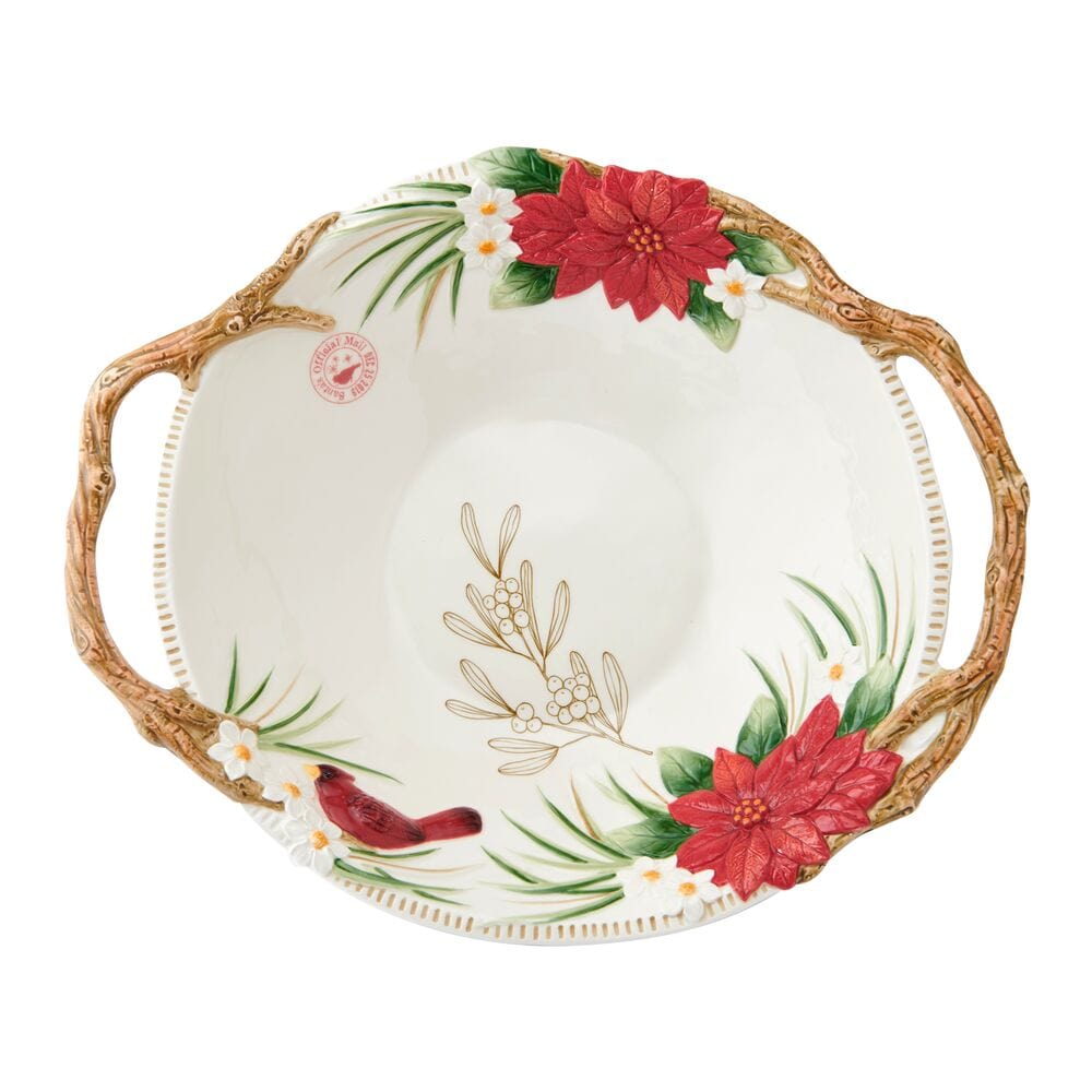 Poinsettia Holiday Serving Bowl