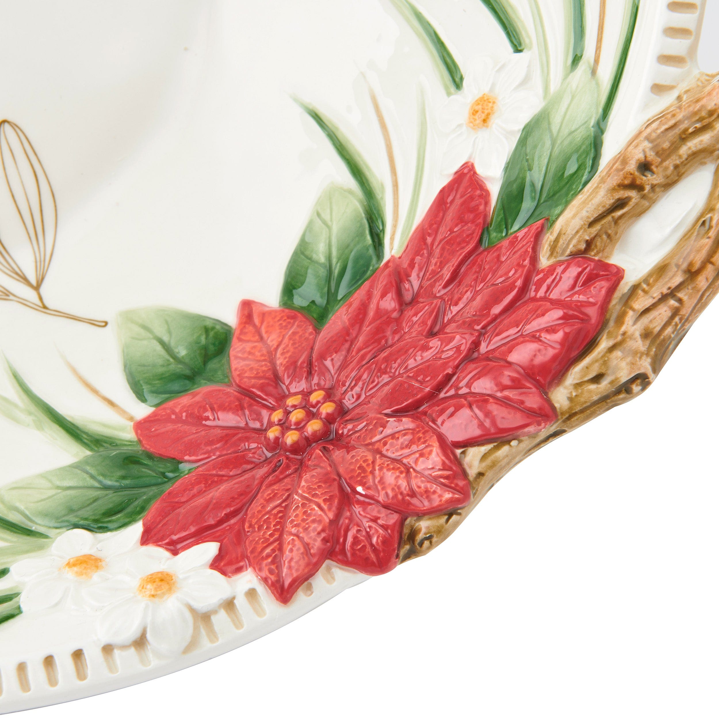 Poinsettia Holiday Serving Bowl
