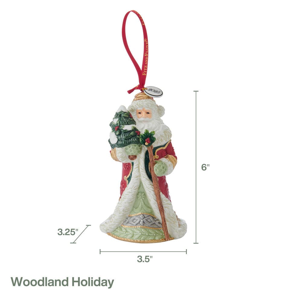 Woodland Holiday Santa Bell 2025 Ornament