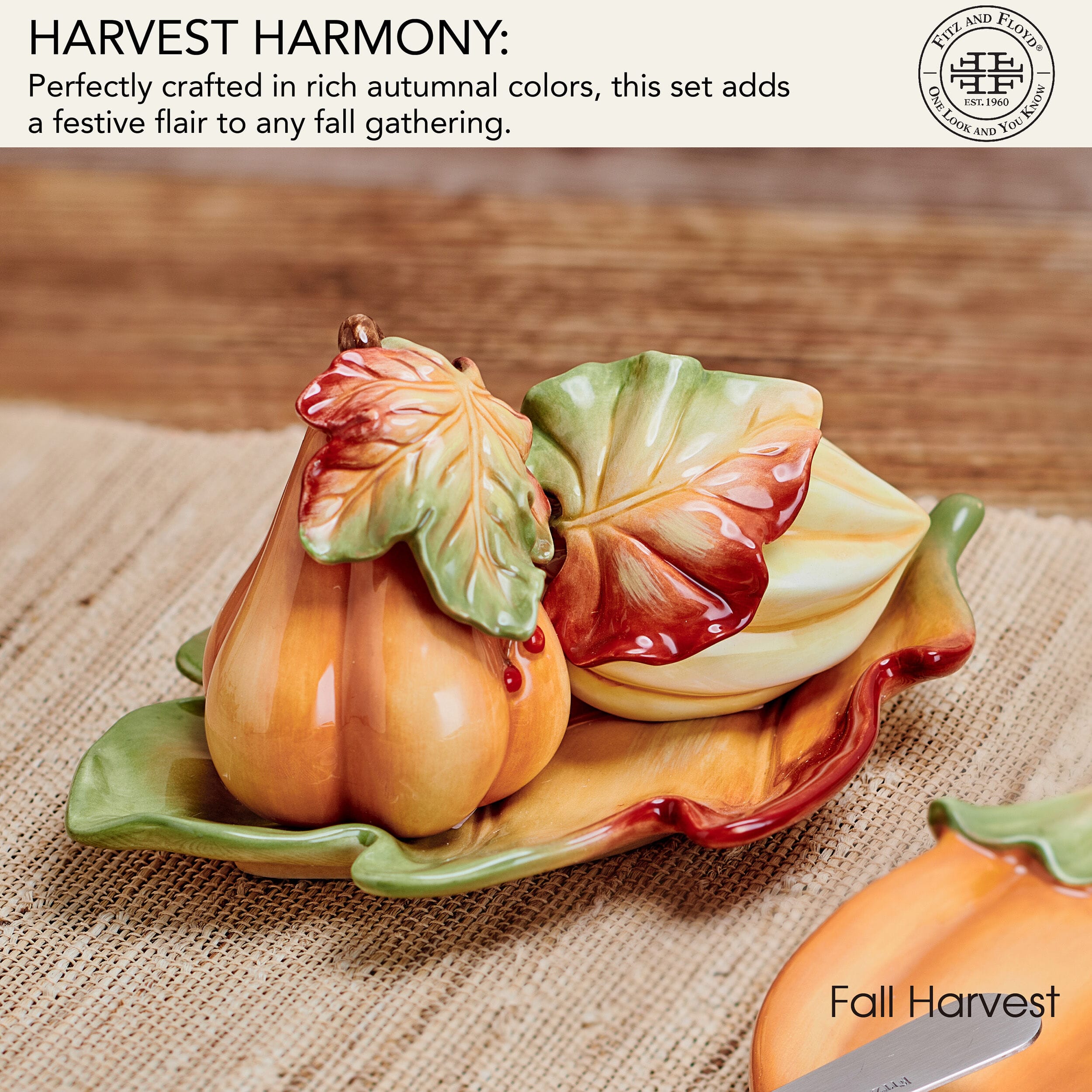 Harvest Salt and Pepper with Tray