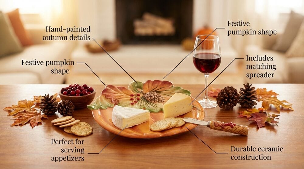 Harvest Pumpkin Snack Plate with Spreader