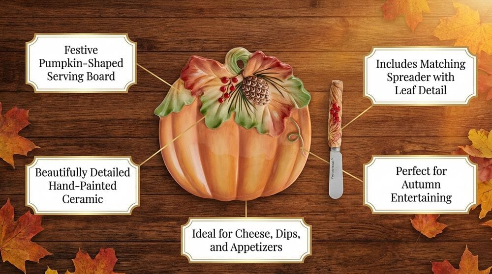 Harvest Pumpkin Snack Plate with Spreader