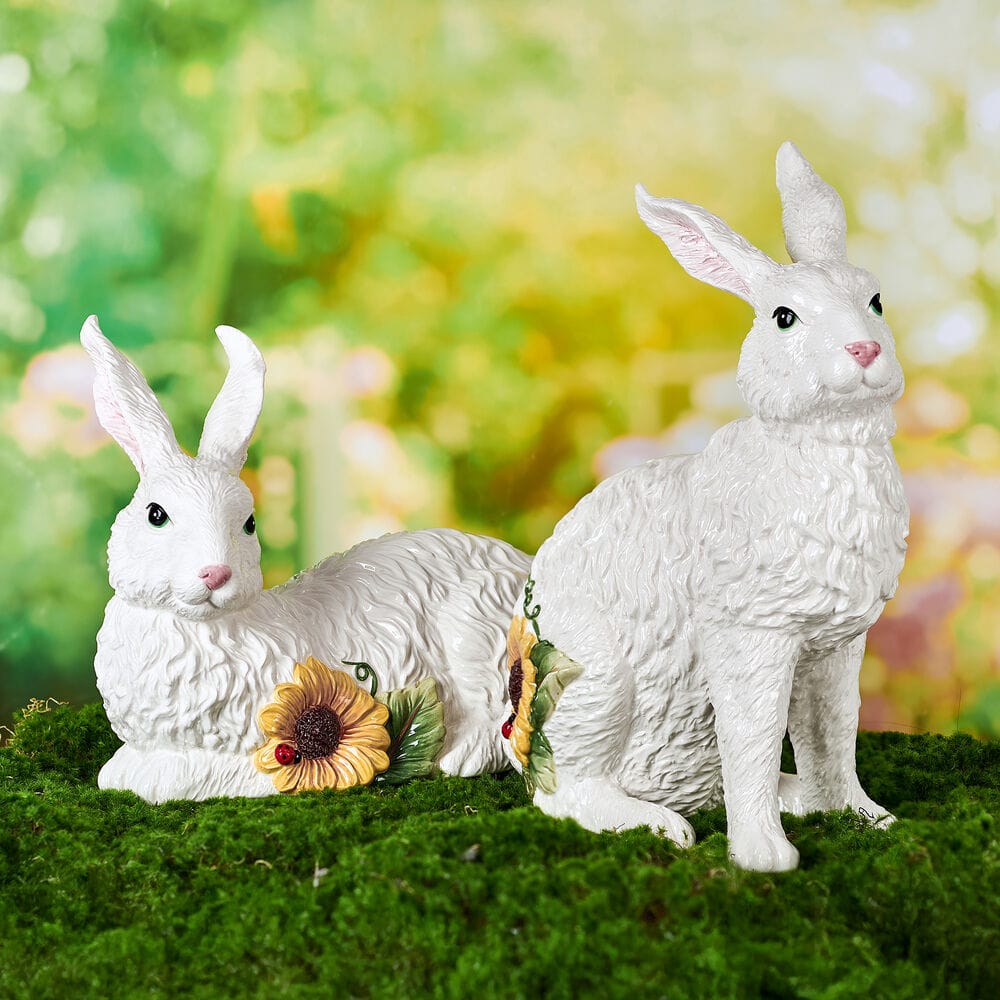 Sunflower Sitting Rabbit Figurine, 13.25 IN