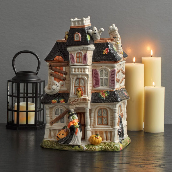 Halloween Harvest Haunted House Figurine Cookie Jar