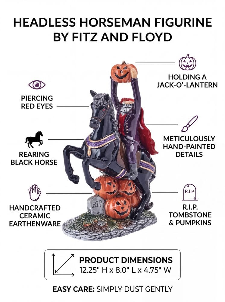 Halloween Harvest Headless Horseman Figurine, 12.25 IN