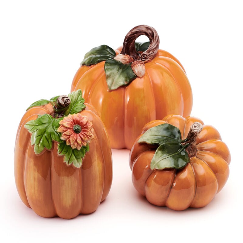 Harvest Halloween Set of 3 Pumpkin Figurines