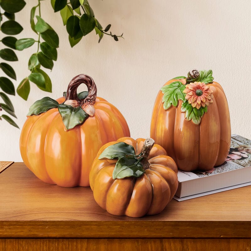 Harvest Halloween Set of 3 Pumpkin Figurines