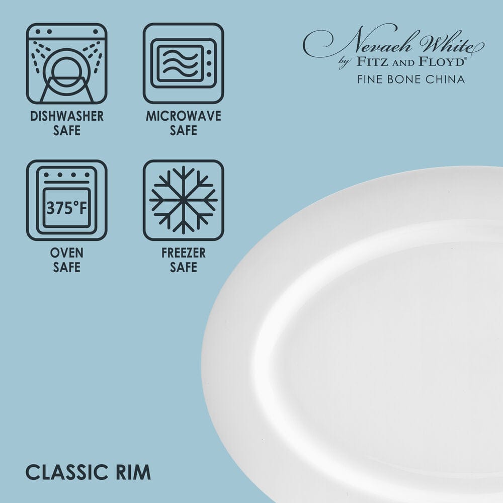Nevaeh White Classic Rim Small Platter