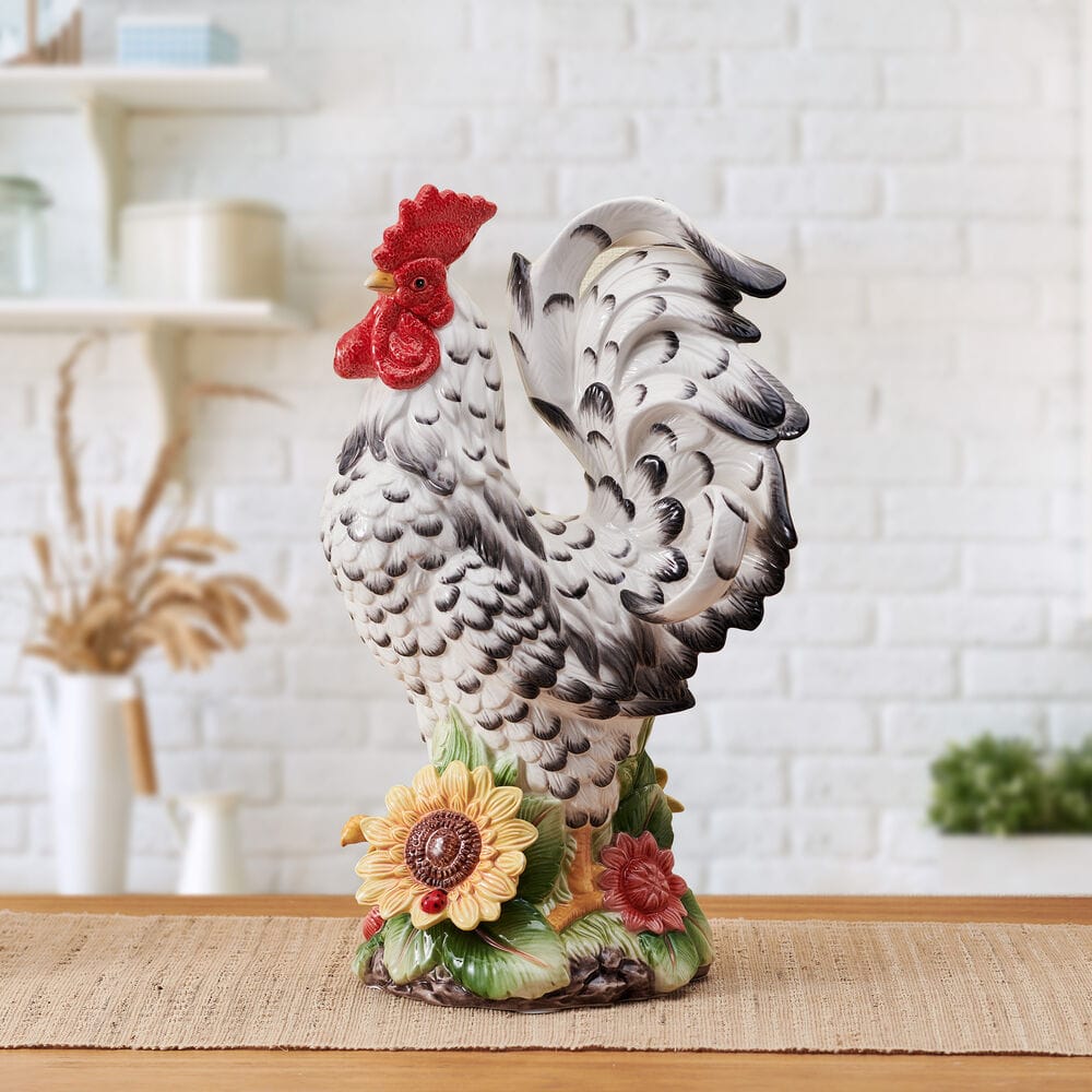 Provence Sunflower Rooster Figurine, 18.25 IN