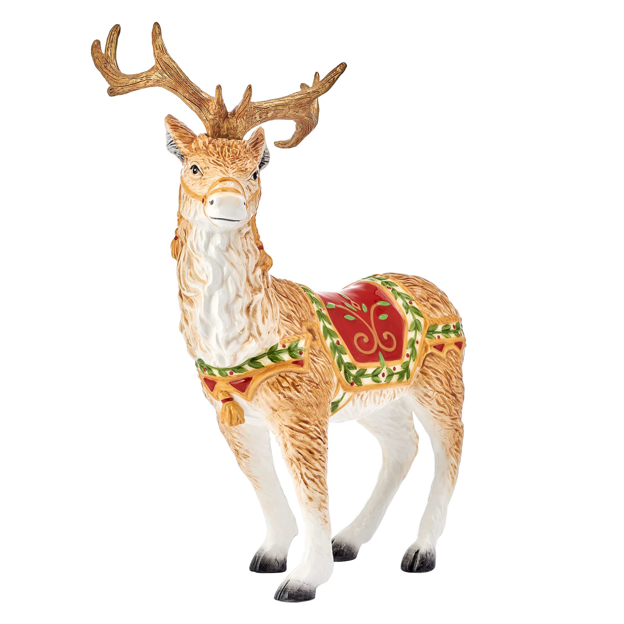 Santa’s Gift Deer Figurine, 10 IN