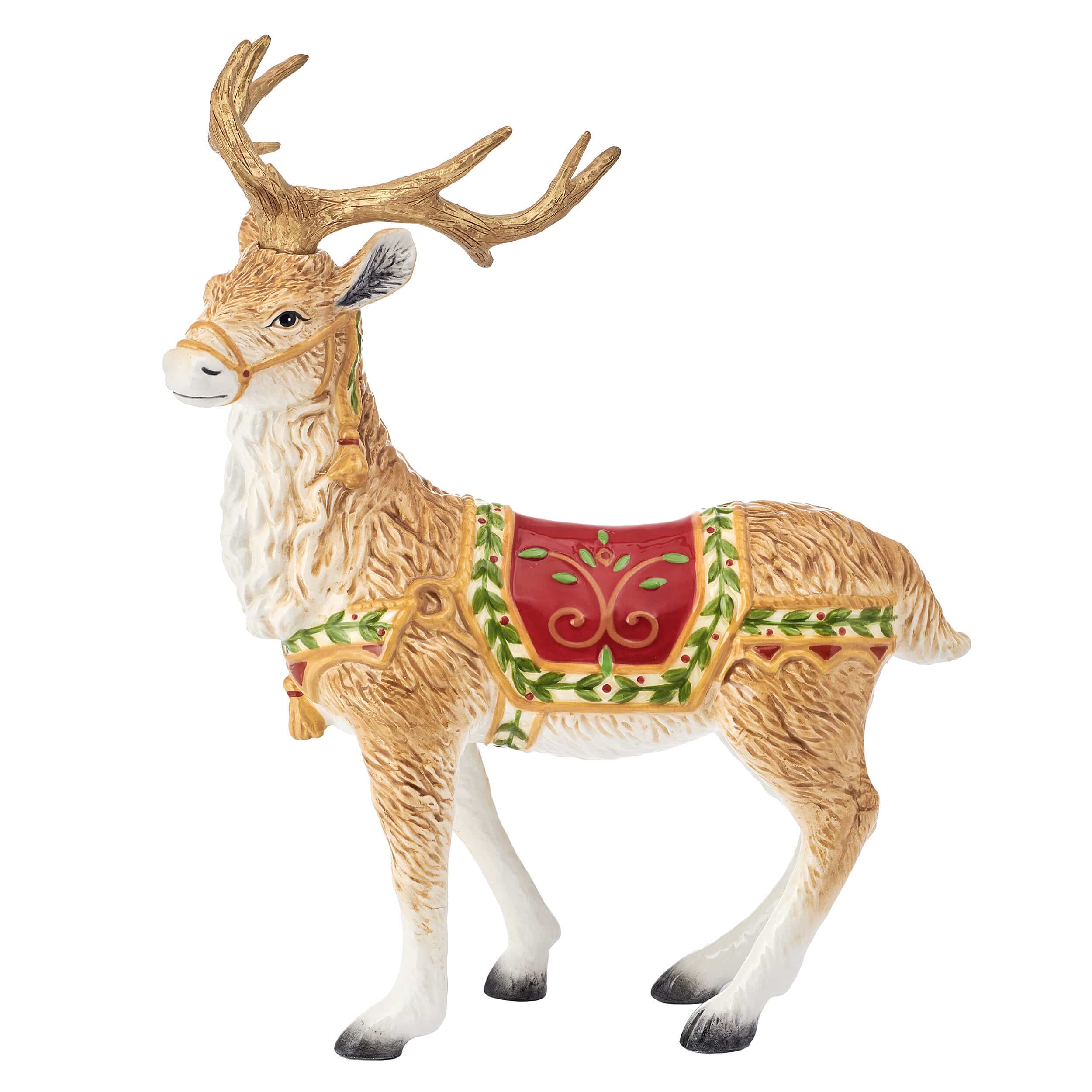 Santa’s Gift Deer Figurine, 10 IN