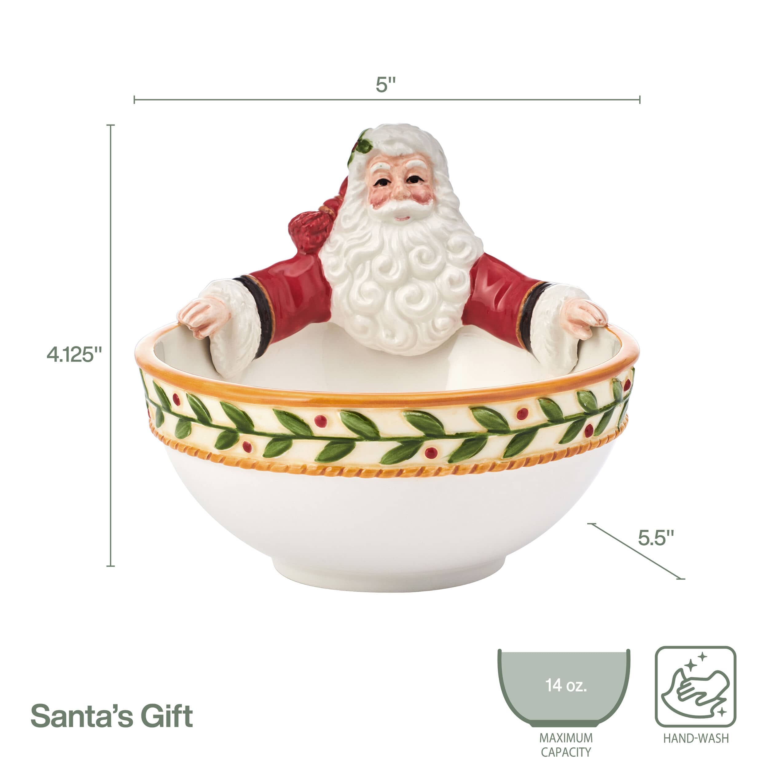 Santa's Gift Small Figural Candy Bowl