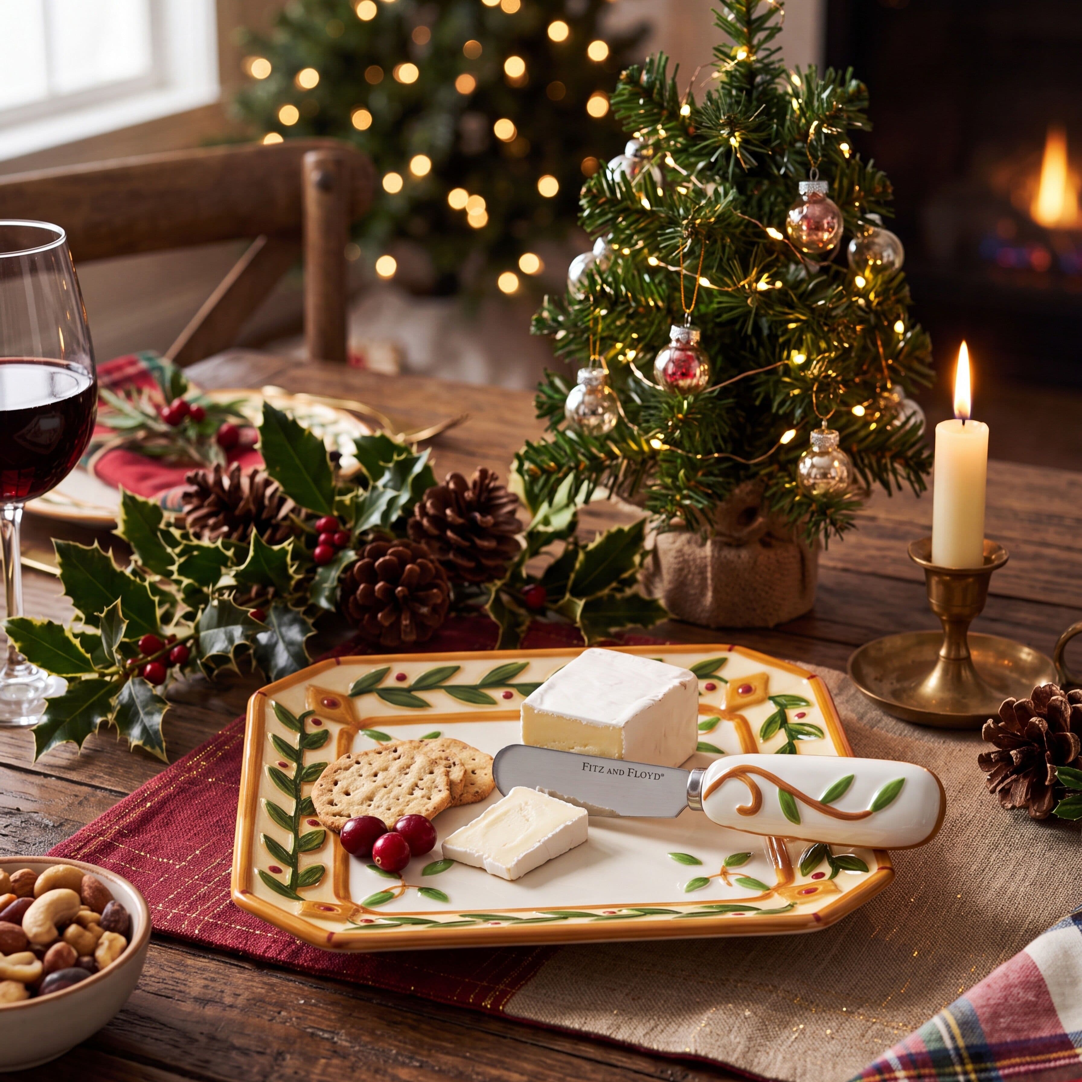 Santa’s Gift Appetizer Plate and Spreader Set