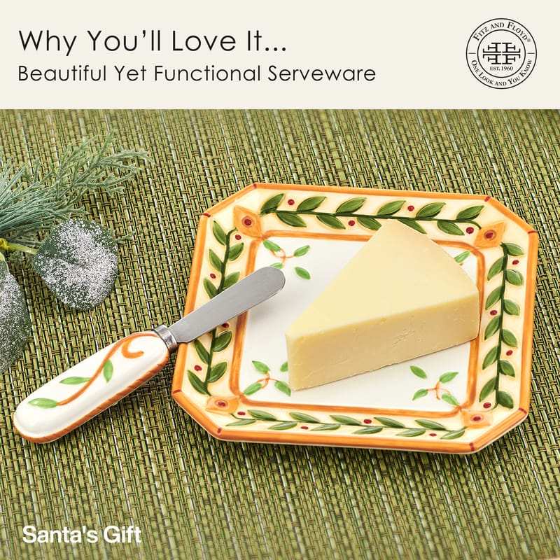 Santa’s Gift Appetizer Plate and Spreader Set