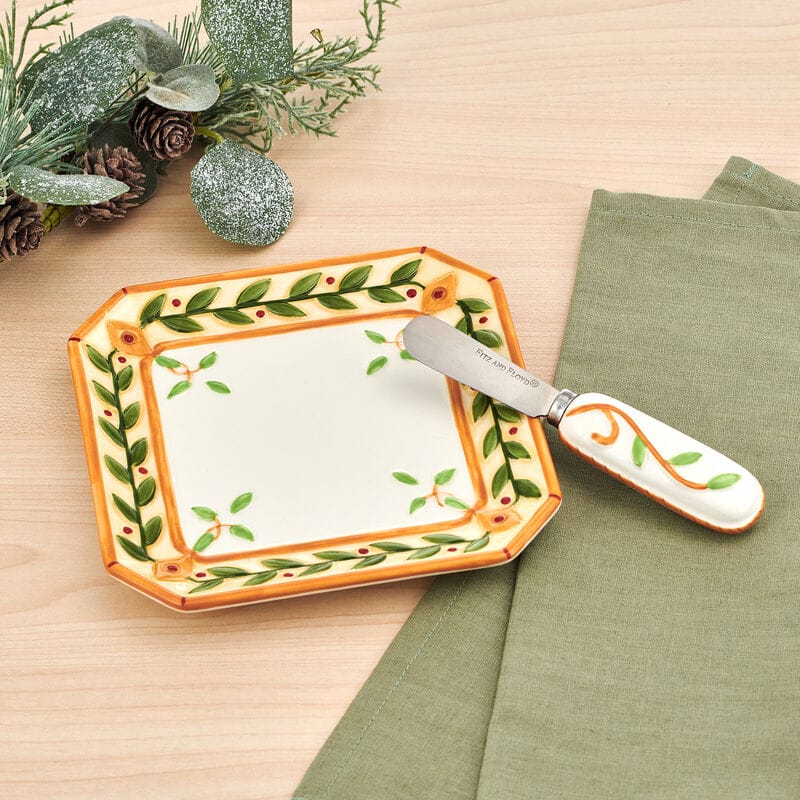 Santa’s Gift Appetizer Plate and Spreader Set