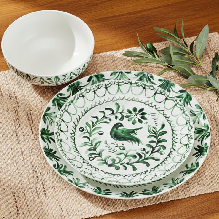 Sicily Green 12 Piece Dinnerware Set, Service for 4