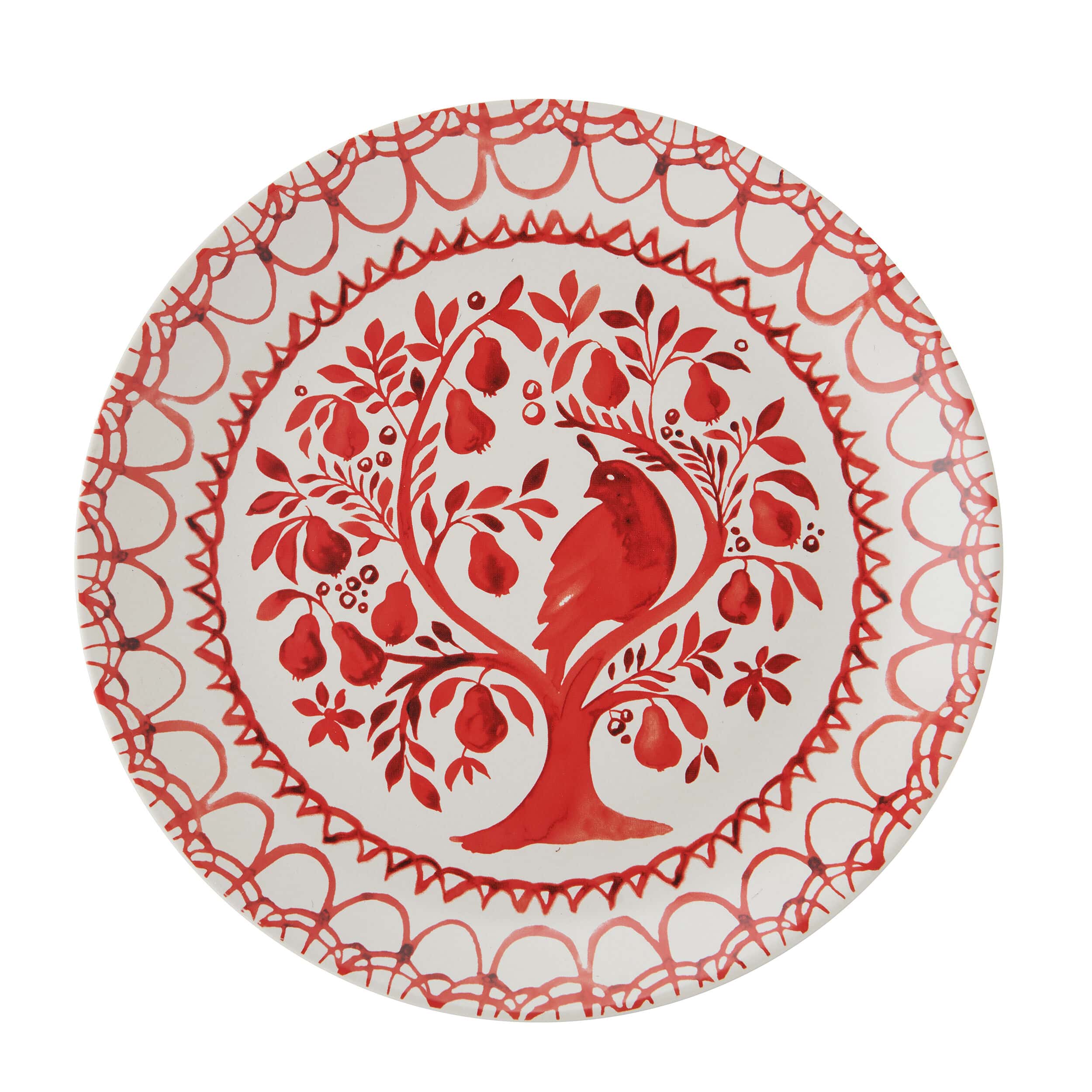 Sicily Red Holiday Partridge 12 piece Dinnerware Set, Service for 4
