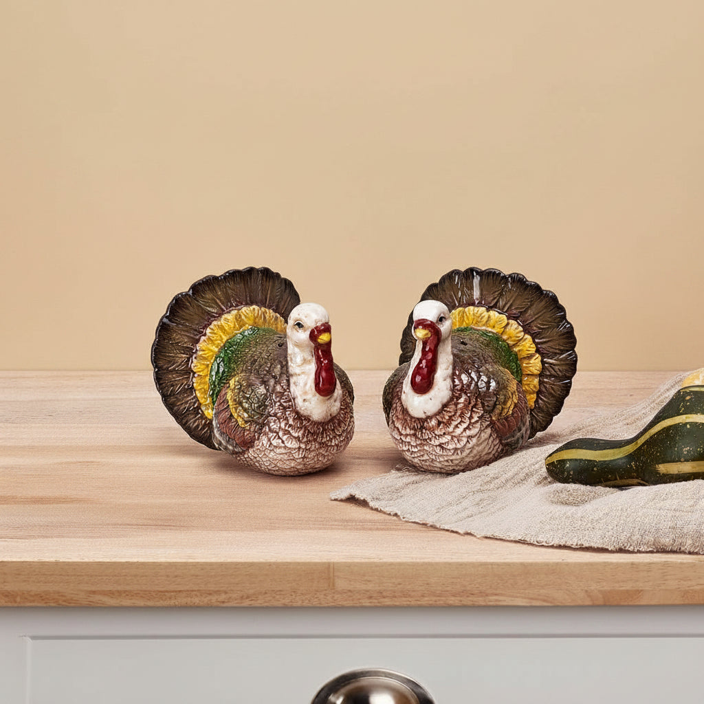 Thanksgiving Tradtions Turkey Salt and Pepper Set
