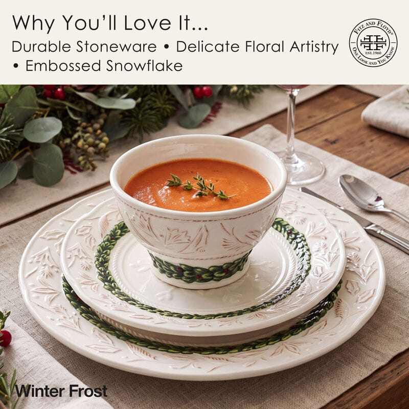 Winter Frost 3 Piece Dinnerware Set, Service for 1