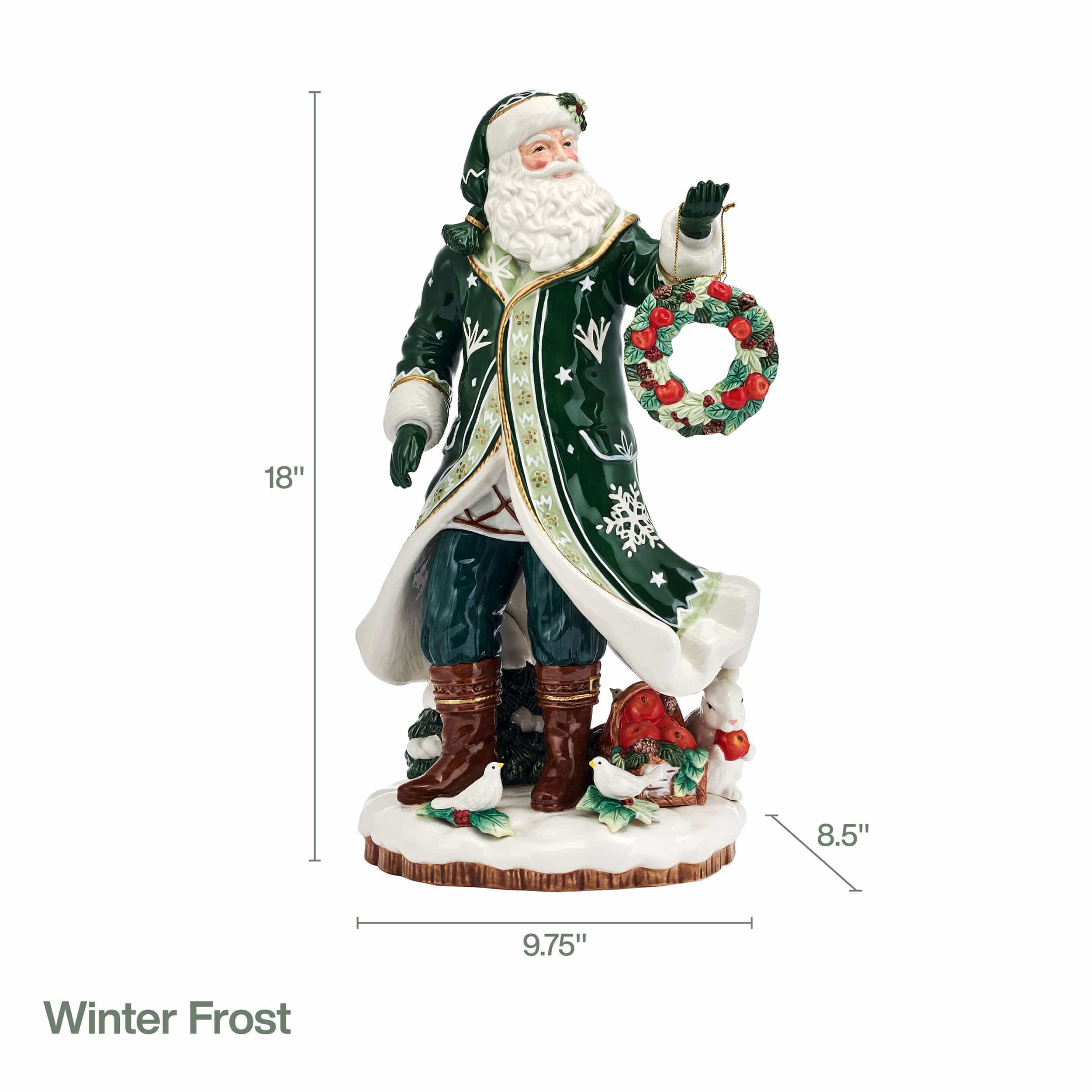 Winter Frost Santa Figurine, 18 IN