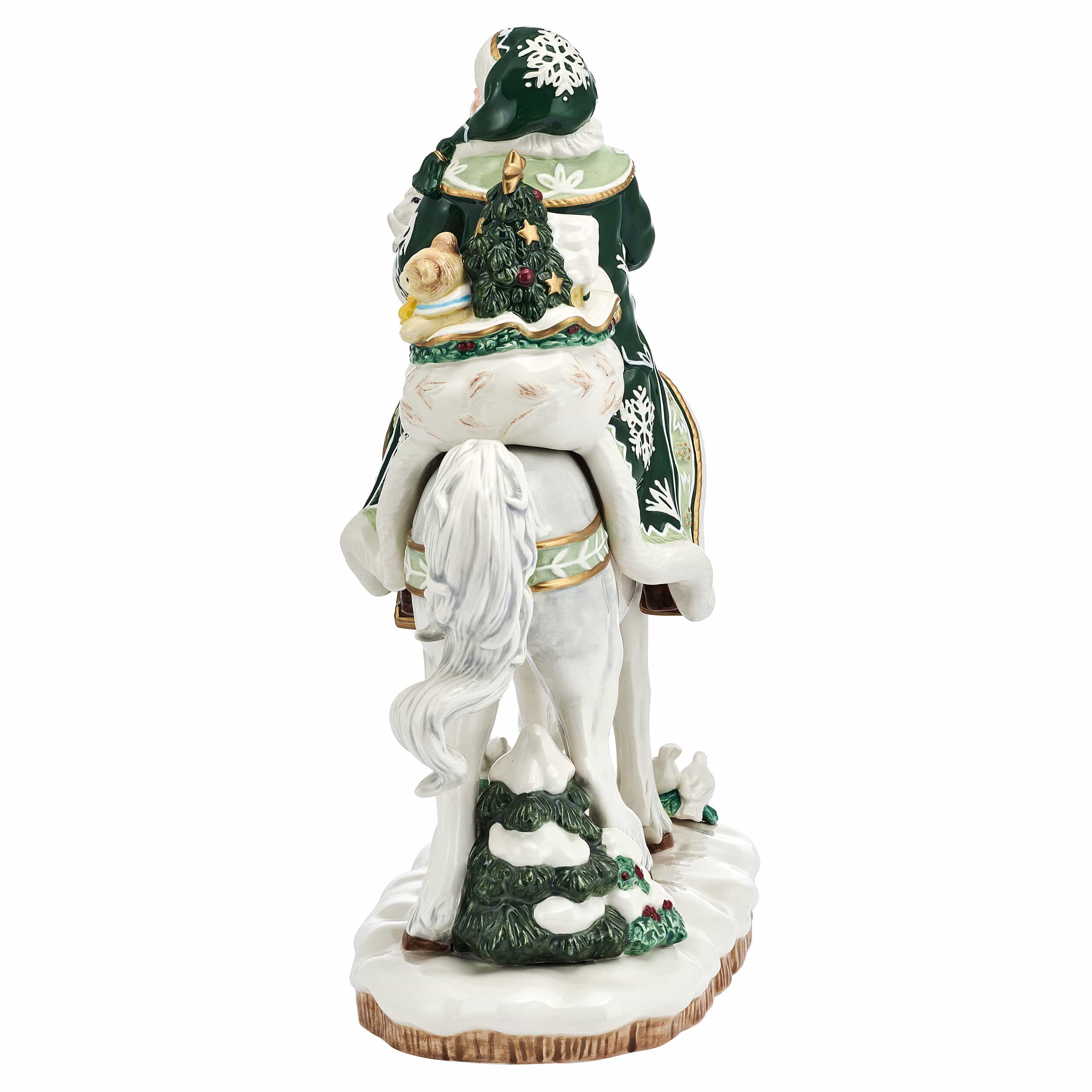 Winter Frost Santa on Horse Figurine, 16IN