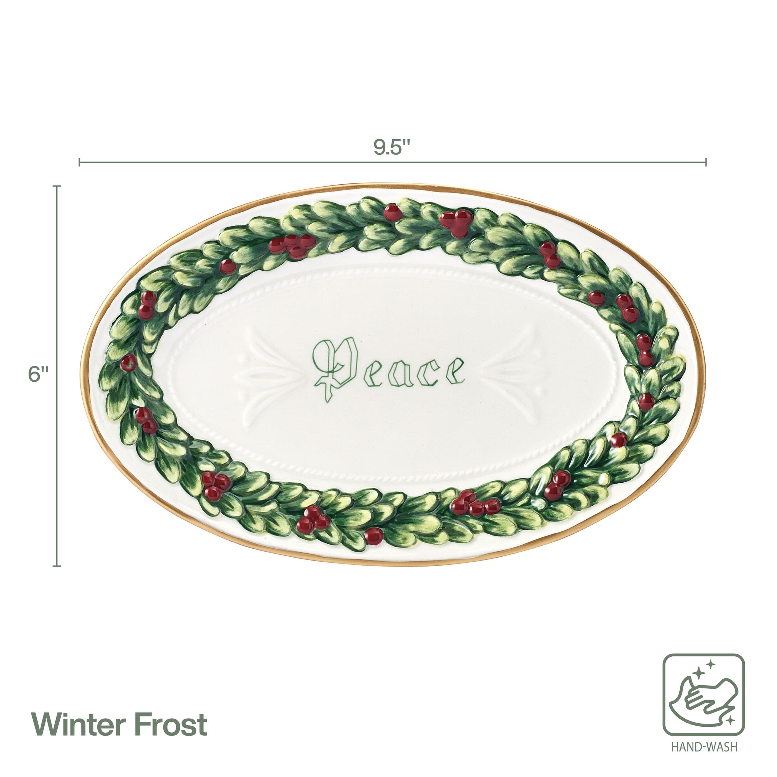 Winter Frost Peace Sentiment Small Serving Platter