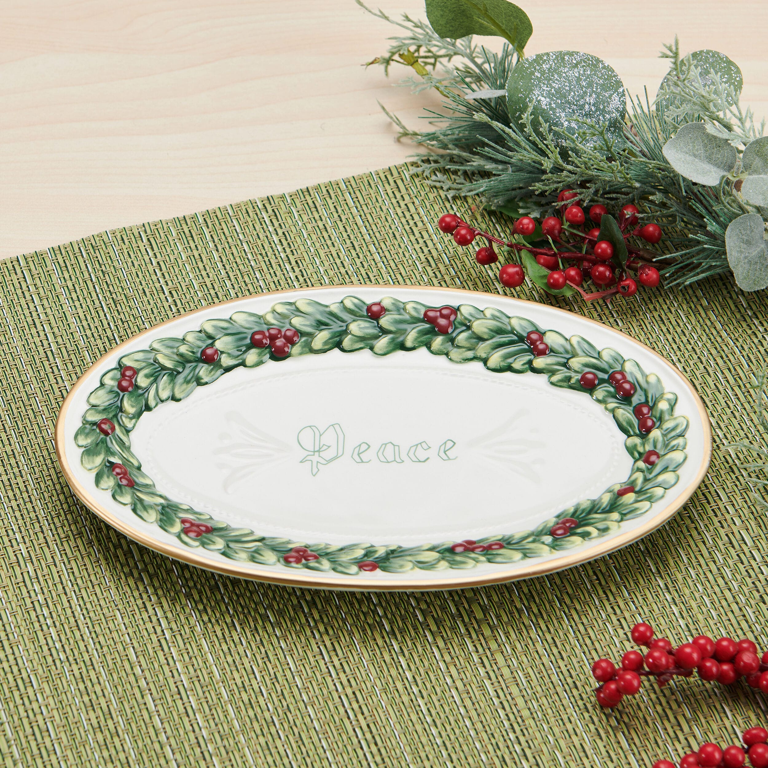 Winter Frost Peace Sentiment Small Serving Platter