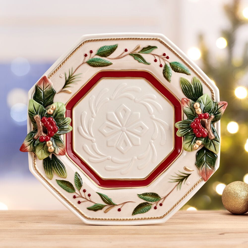 Woodland Holiday Octagonal Serving Platter