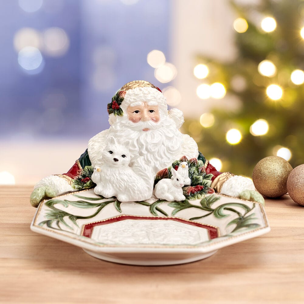 Woodland Holiday Santa Serving Bowl
