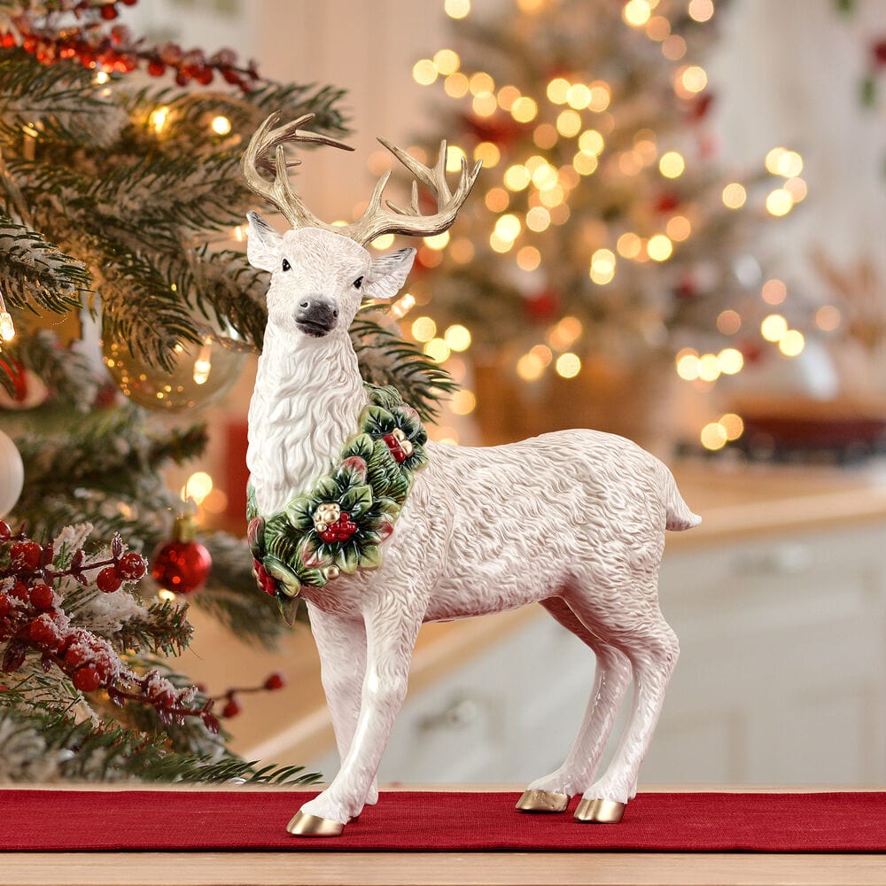 Woodland Holiday Standing Deer Figurine, 16.75IN