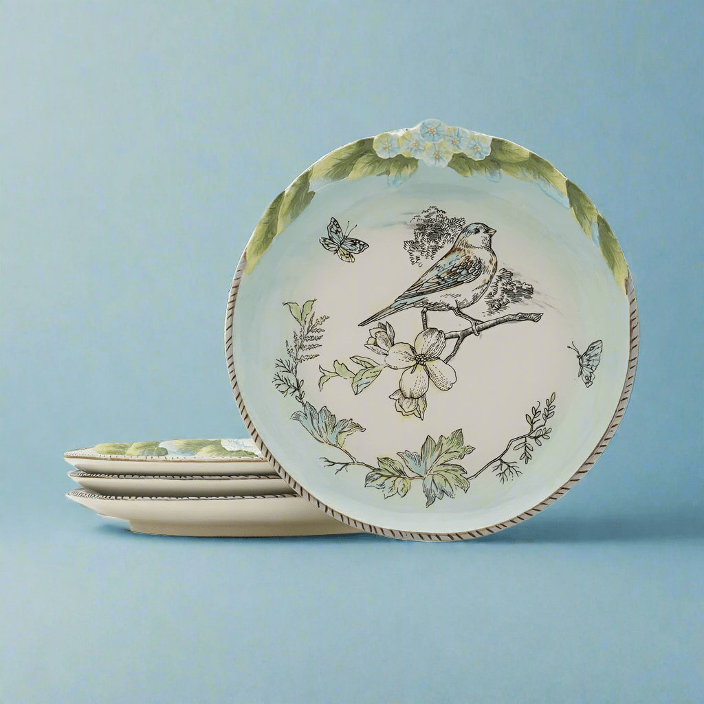 English Garden Set of 4 Bird Salad Plates