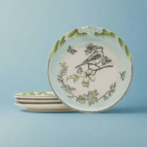 English Garden Set of 4 Bird Salad Plates