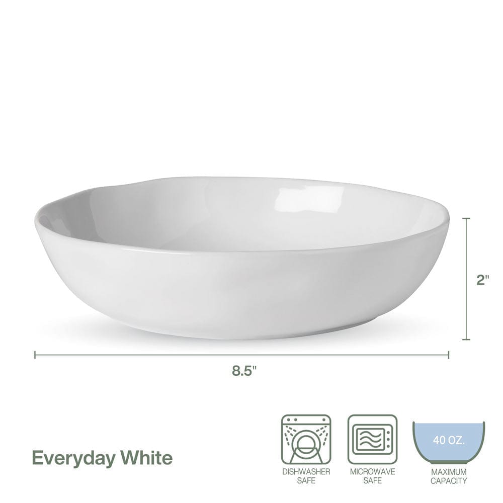 Everyday White Organic Dinner Pasta Bowl