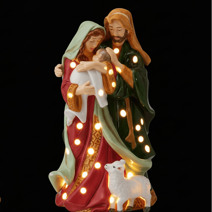 Holiday Luminary Nativity Holy Family Figurine, 9.5 IN