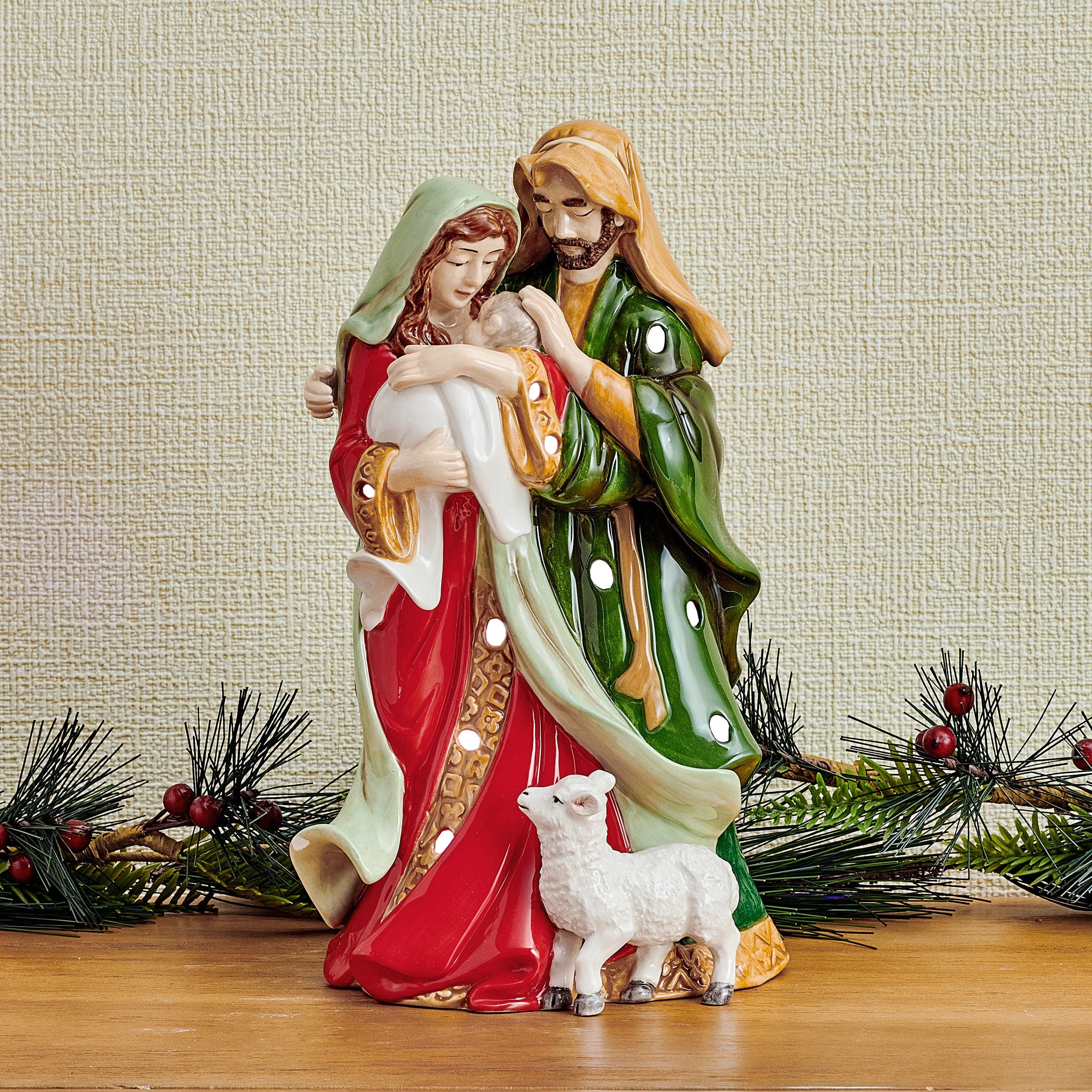 Holiday Luminary Nativity Holy Family Figurine, 9.5 IN
