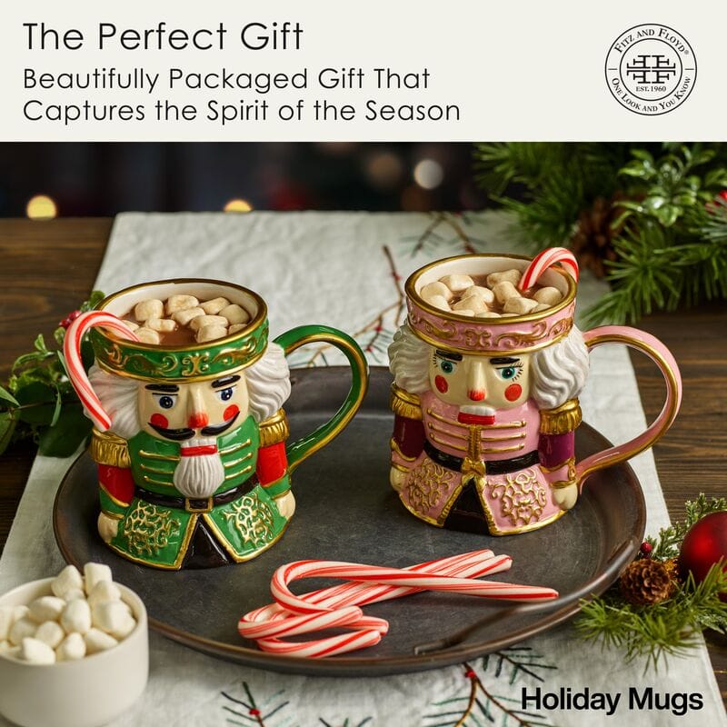 Holiday Nutcracker Set of 2 Mugs