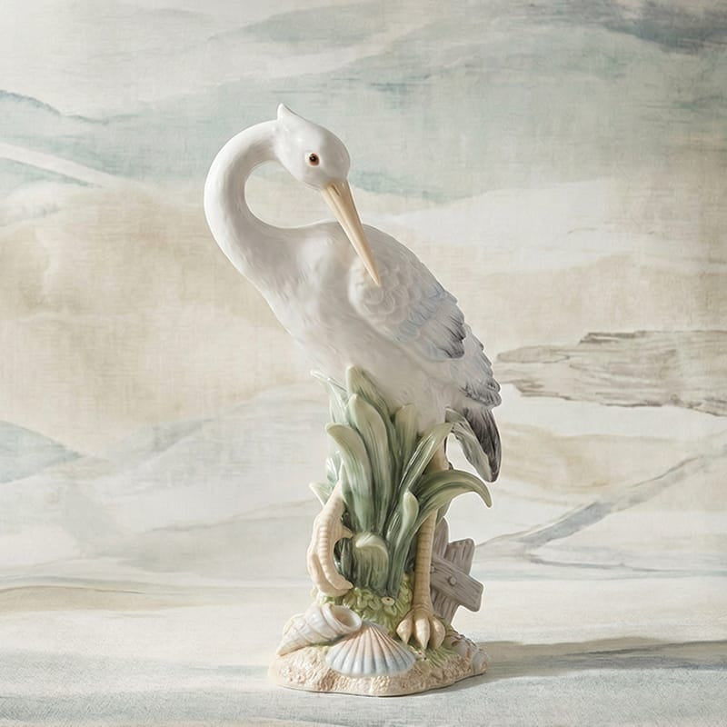 Newport Home Tall Egret Facing Backward