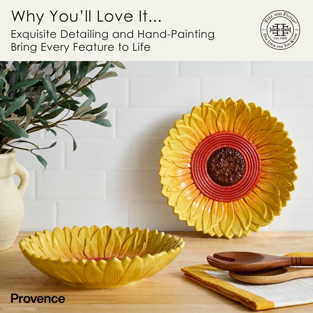 Provence Sunflower Set of 2 Pasta Bowls