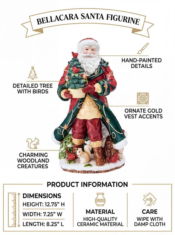 Bellacara Studio Santa Figurine, 12.75 IN