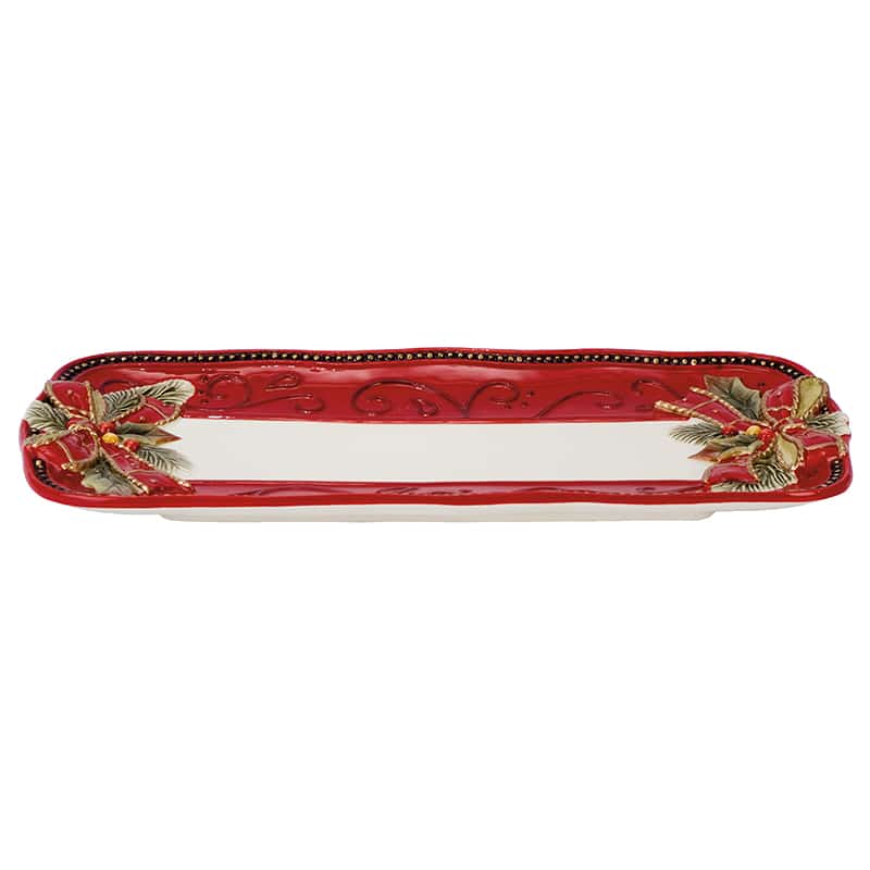 Damask Holiday Bread Tray