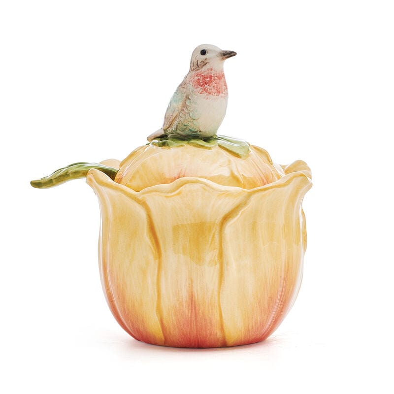 Meadow Floral Sugar Bowl Condiment Jar with Spoon