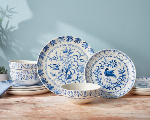 Sicily Blue 12 Piece Dinnerware Set
