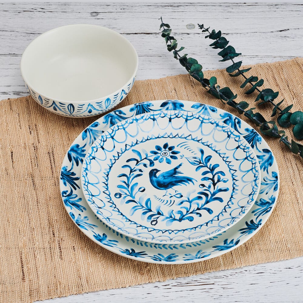 Sicily Blue 12 Piece Dinnerware Set, Service for 4