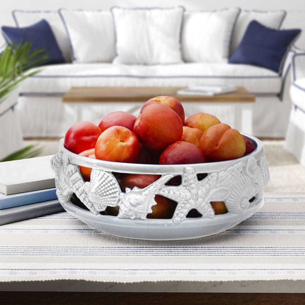 Coastal Home White Centerpiece Bowl